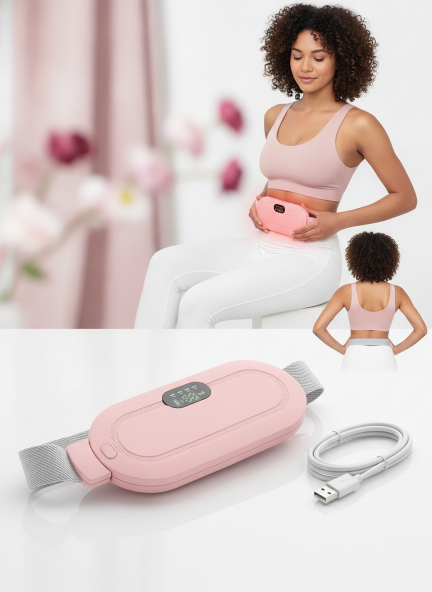 CrampFree™ Period Cramp Relief Massager with Heating Pad | Fast Heat Therapy for Menstrual Cramps, Belly & Lower Back Pain